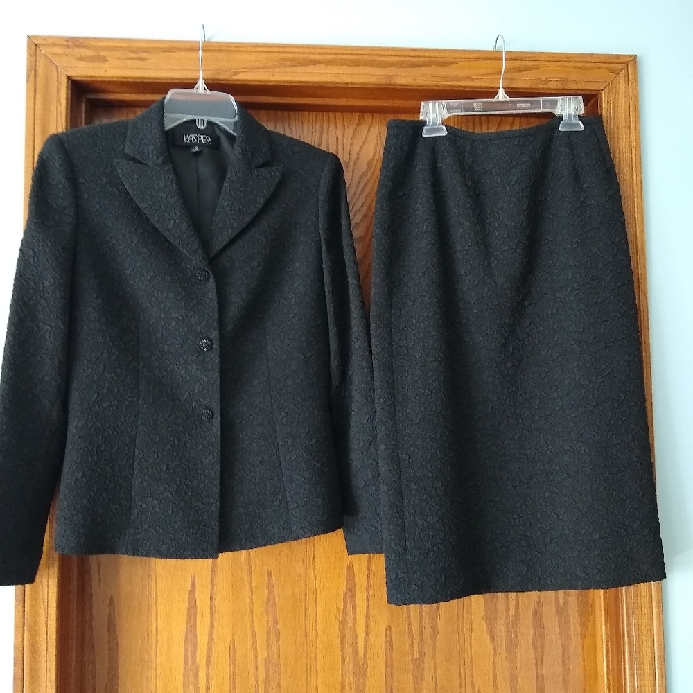 Black jacket and skirt set